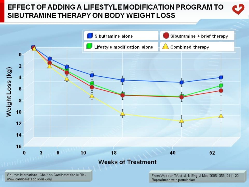 Effects of adding a lifestyle modification program to sibutramine therapy on body weight loss